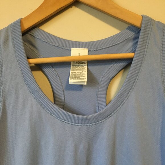 Pale Periwinkle Blue Stretchy Textured Racerback Tank Top - Picture 3 of 11